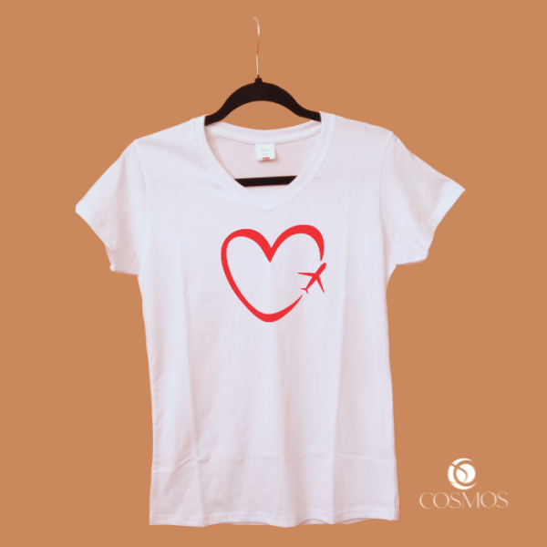 Camiseta corazón viajero blanco